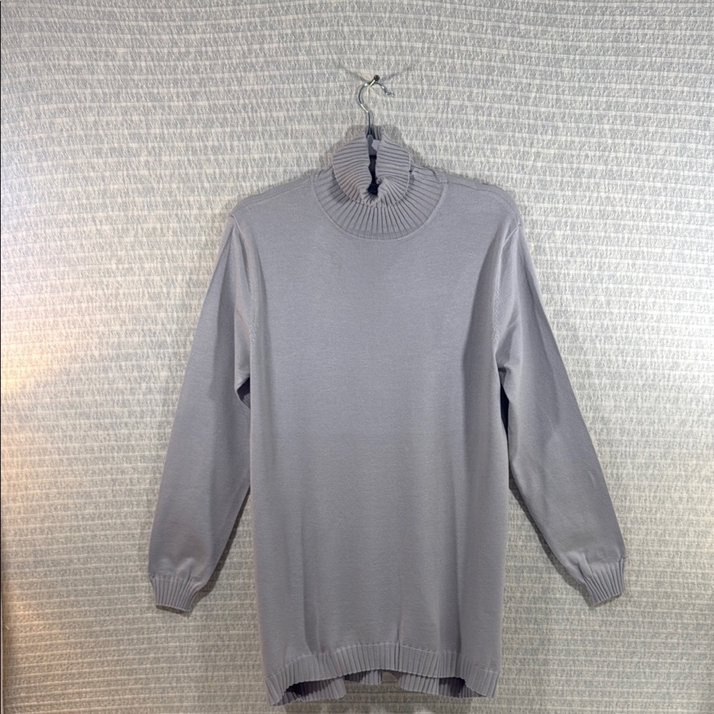 MISSLOOK Men's Light Gray Turtleneck Sweater